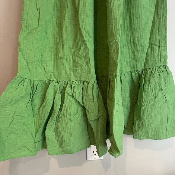 Marine Layer Jude Flutter Sleeve Dress Small in Jade Sheen Green - Picture 4 of 7